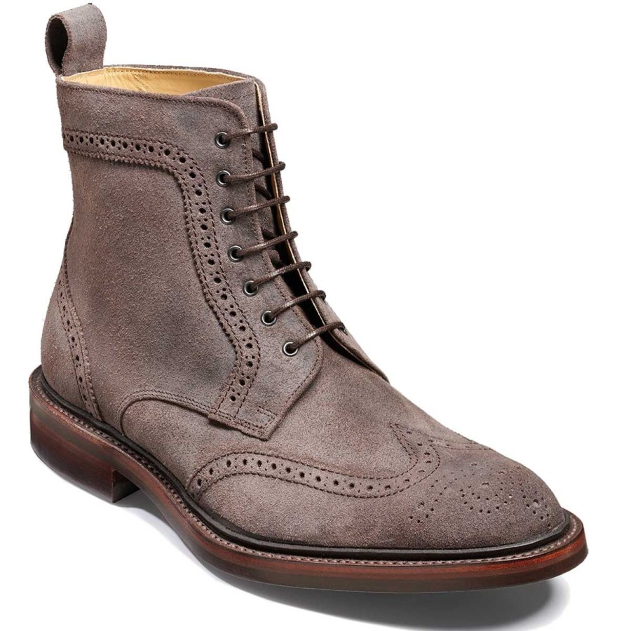 Footwear Barker Shoes | Barker Calder Boots - Mens Grey/Brown Suede ...